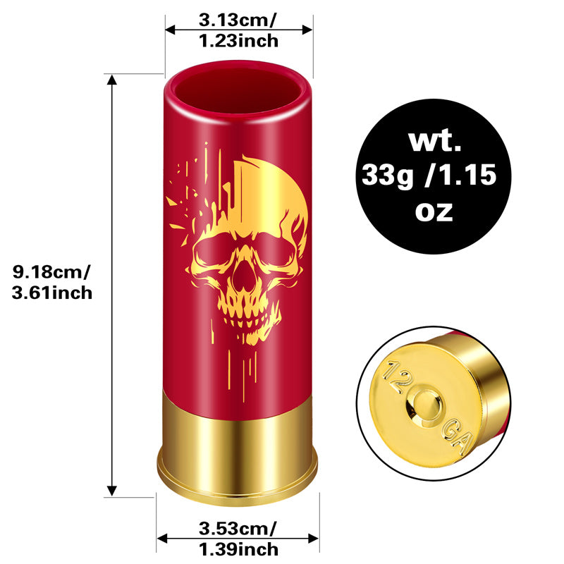 4pcs/set Plastic Skull Shot Glasses, 12GA Small Bullet Shot Cups for Whiskey Tequila Vodka Liquor,Perfect Men's Gift