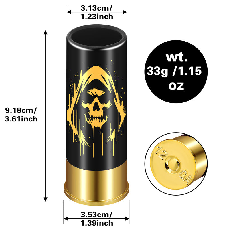 2pcs/set Skull with Hat Plastic Shot Glasses,45ml/1.5oz 12GA Small Shot Cups, Novelty Barware for Whiskey Tequila, Unique Halloween Gift