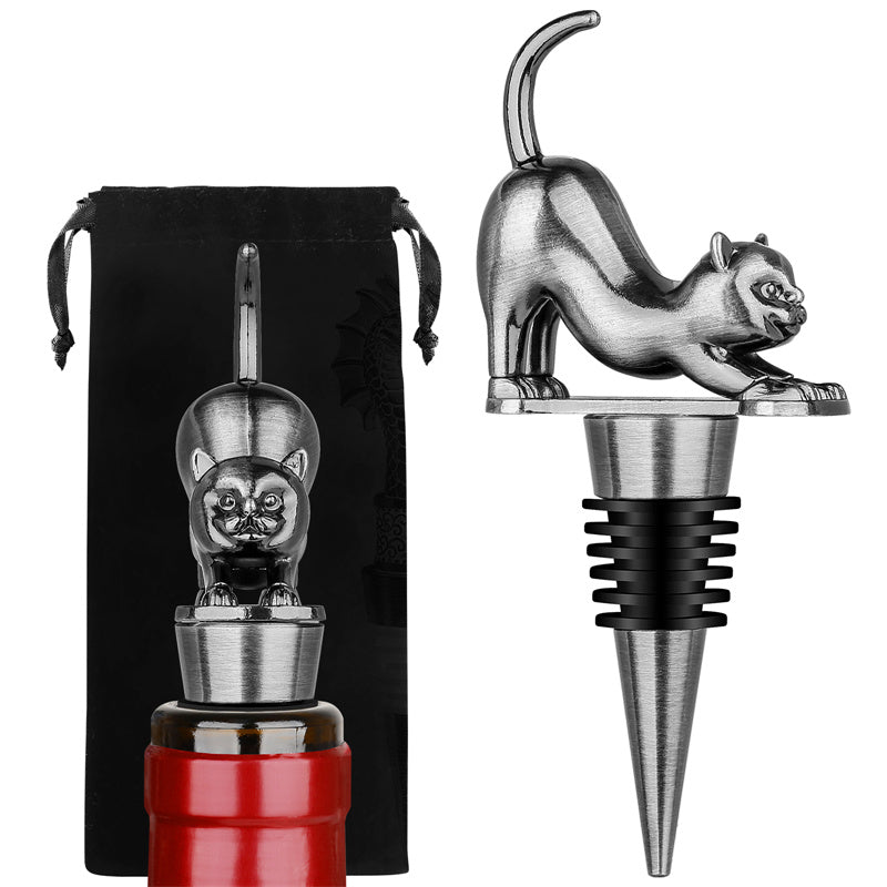 Cat Wine Bottle Stopper, Cat Decorative Reusable Champagne Stoppers,Best Wine Savers for Bar Home Use