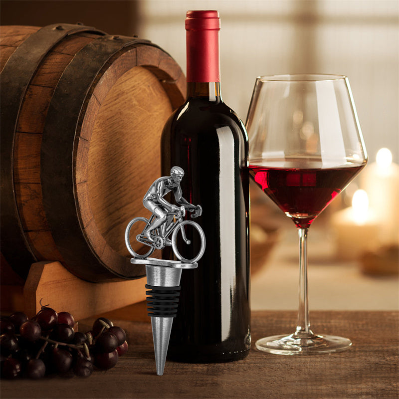 Cycling Wine Bottle Stopper,Bottle Stopper for Wine and Champagne Saver Decoration,Men's Wine Gifts