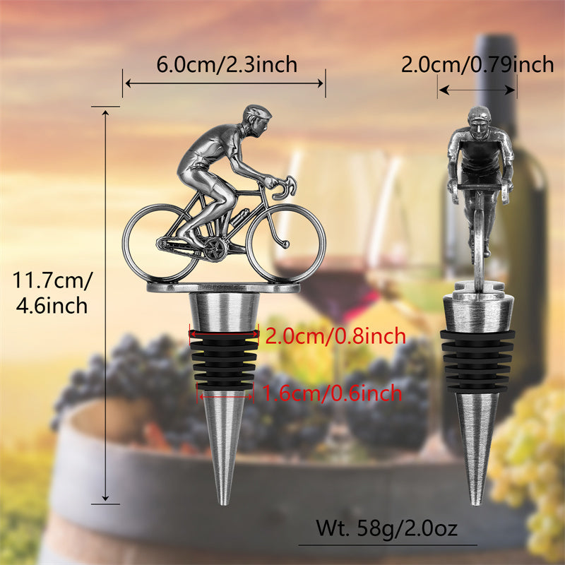 Cycling Wine Bottle Stopper,Bottle Stopper for Wine and Champagne Saver Decoration,Men's Wine Gifts