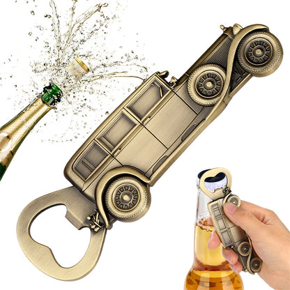 Bronze vintage car bottle opener, retro classic car design beer cap remover for car lovers
