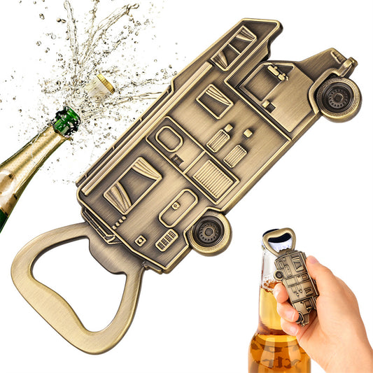 Camper Shape Bottle Opener, Antique Metal RV Beer Opener, Camping Gifts for Men