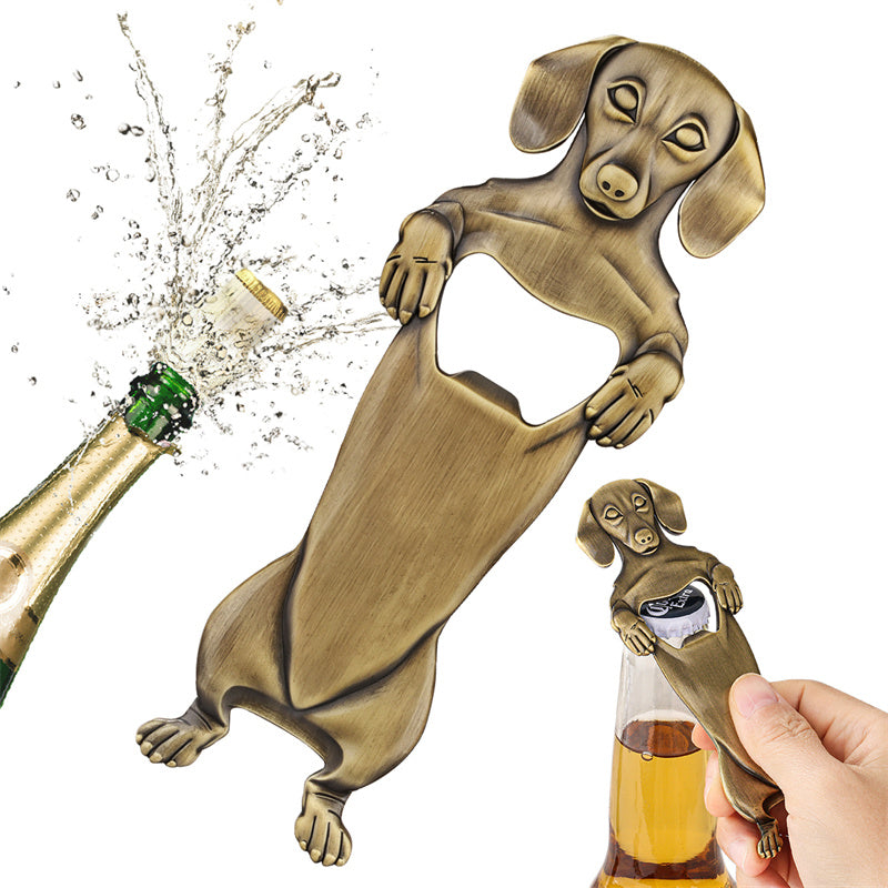 Cute dachshund bottle opener as a birthday gift for dachshund mom or dad
