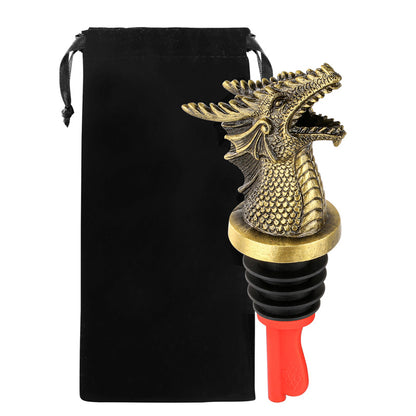 Dragon Head Liquor Pourers Spout for Alcohol Spirits, Dragon 2-In-1 Wine Bottle Pourer and Stopper for Kitchen Club Bar Party, Wine Accessories Gifts