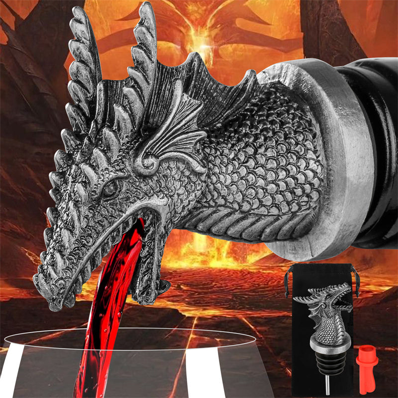 Dragon Head Liquor Pourers Spout for Alcohol Spirits, Dragon 2-In-1 Wine Bottle Pourer and Stopper for Kitchen Club Bar Party, Wine Accessories Gifts