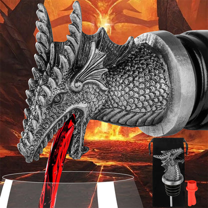 Dragon Head Liquor Pourers Spout for Alcohol Spirits, Dragon 2-In-1 Wine Bottle Pourer and Stopper for Kitchen Club Bar Party, Wine Accessories Gifts