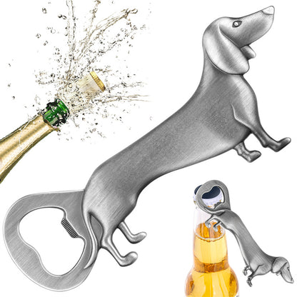 Dachshund Shaped Bar Tool, Durable Metal Bottle Opener for Home Bar