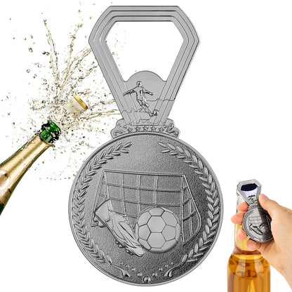 Football Medal Bottle Opener, Durable Metal Opener for Soccer Fans
