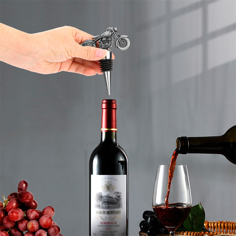Motorcycle Shape Wine Bottle Stopper,Household Kitchen Bar Club Wine Champagne Stopper Saver,Perfect Gift for Father Husband