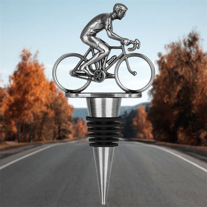 Cycling Wine Bottle Stopper,Bottle Stopper for Wine and Champagne Saver Decoration,Men's Wine Gifts
