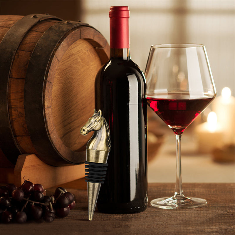 Horse Head Wine Stopper,Bottle Stoppers for Wine Champagne,Holiday Wine Stoppers ,Father Day Birthday Christmas Gift