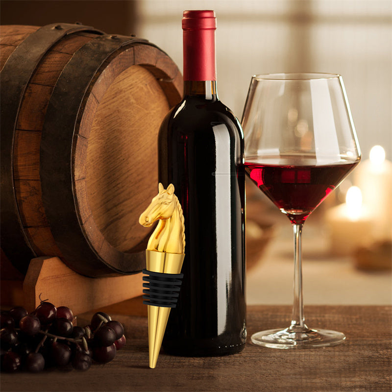 Horse Head Wine Stopper,Bottle Stoppers for Wine Champagne,Holiday Wine Stoppers ,Father Day Birthday Christmas Gift
