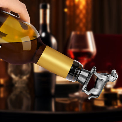 Golden Retriever Wine Bottle Stopper, Retro Style Wine Preserver for Bar & Kitchen, Perfect Gift for Wine Lovers
