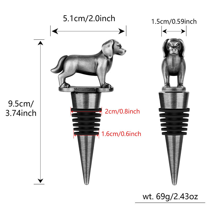 Golden Retriever Wine Bottle Stopper, Retro Style Wine Preserver for Bar & Kitchen, Perfect Gift for Wine Lovers