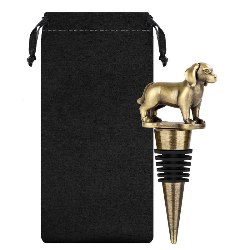 Golden Retriever Wine Bottle Stopper, Retro Style Wine Preserver for Bar & Kitchen, Perfect Gift for Wine Lovers
