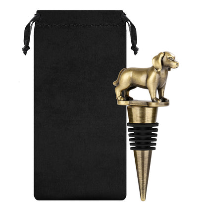Golden Retriever Wine Bottle Stopper, Retro Style Wine Preserver for Bar & Kitchen, Perfect Gift for Wine Lovers