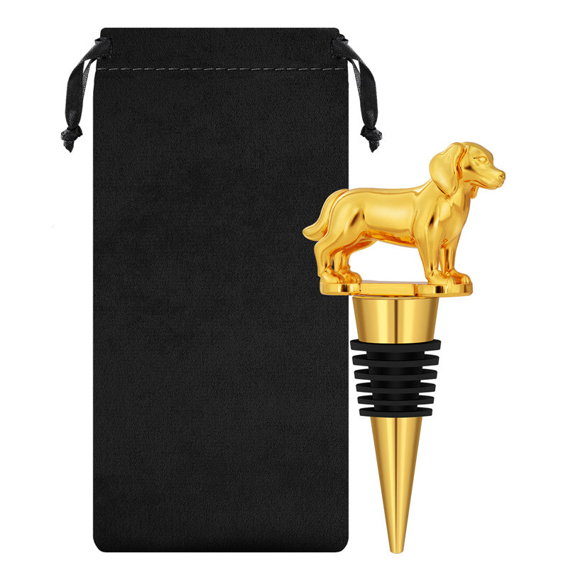 Golden Retriever Wine Bottle Stopper, Retro Style Wine Preserver for Bar & Kitchen, Perfect Gift for Wine Lovers