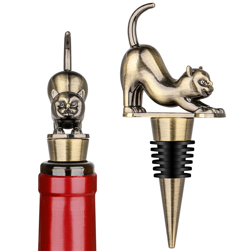 Cat Wine Bottle Stopper, Cat Decorative Reusable Champagne Stoppers,Best Wine Savers for Bar Home Use