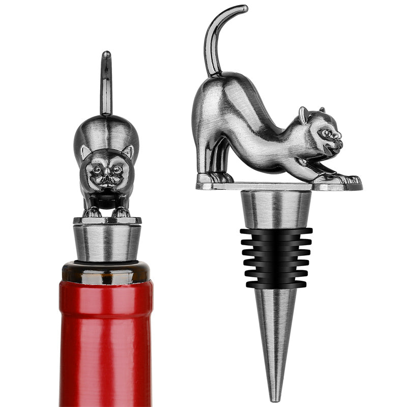 Cat Wine Bottle Stopper, Cat Decorative Reusable Champagne Stoppers,Best Wine Savers for Bar Home Use