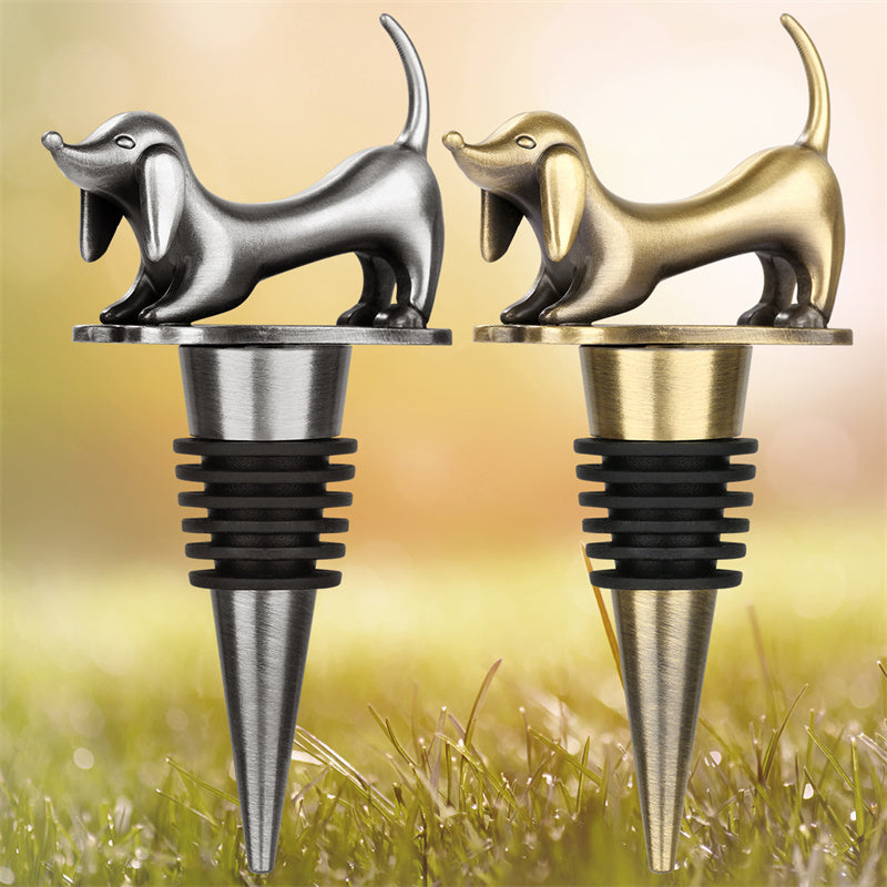 Dachshund Wine Champagne Bottle Stopper, Sausage Dog Shape Stopper,Wine Stoppers for Parties Kitchen Bar