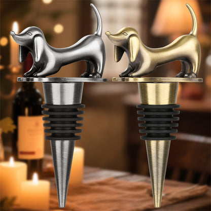 Dachshund Wine Champagne Bottle Stopper, Sausage Dog Shape Stopper,Wine Stoppers for Parties Kitchen Bar