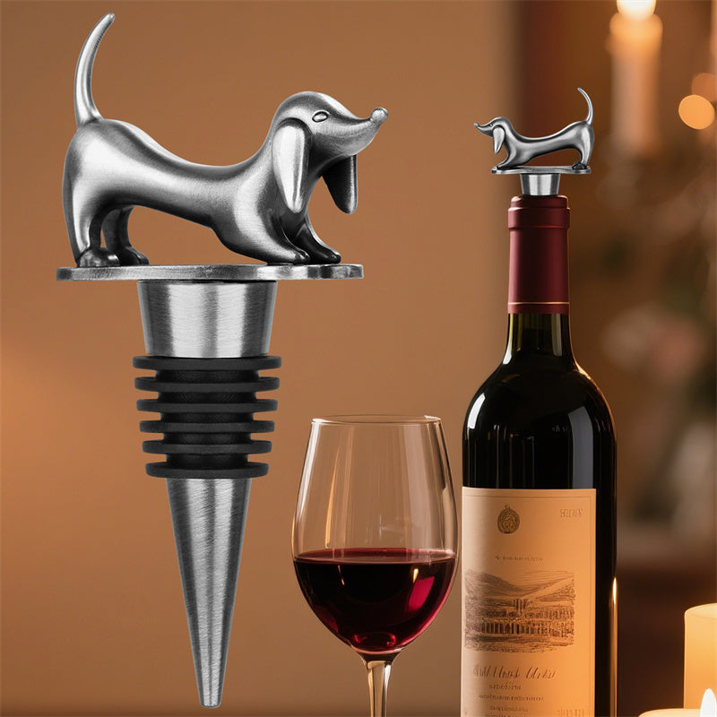 Dachshund Wine Champagne Bottle Stopper, Sausage Dog Shape Stopper,Wine Stoppers for Parties Kitchen Bar