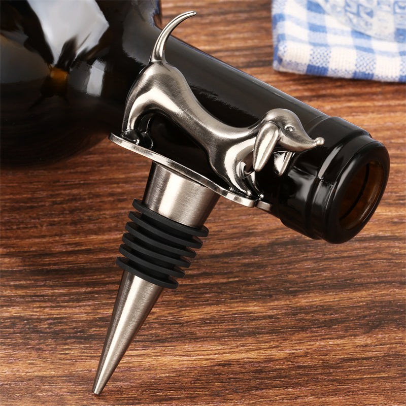 Dachshund Wine Champagne Bottle Stopper, Sausage Dog Shape Stopper,Wine Stoppers for Parties Kitchen Bar