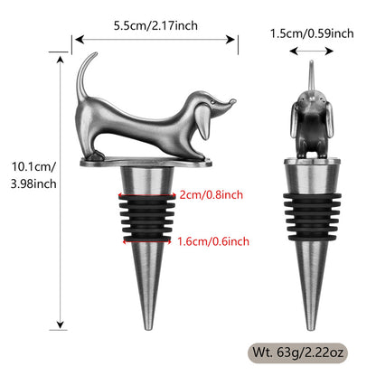 Dachshund Wine Champagne Bottle Stopper, Sausage Dog Shape Stopper,Wine Stoppers for Parties Kitchen Bar