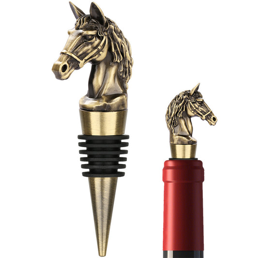 Reusable Horse Head Wine Stopper, Funny Bottle Stoppers for Wine Champagne, Bar Club Party Wine Accessory