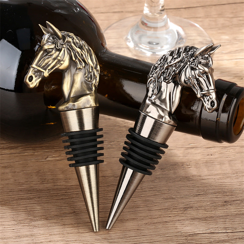 Reusable Horse Head Wine Stopper, Funny Bottle Stoppers for Wine Champagne, Bar Club Party Wine Accessory