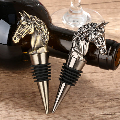 Reusable Horse Head Wine Stopper, Funny Bottle Stoppers for Wine Champagne, Bar Club Party Wine Accessory