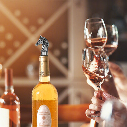 Reusable Horse Head Wine Stopper, Funny Bottle Stoppers for Wine Champagne, Bar Club Party Wine Accessory