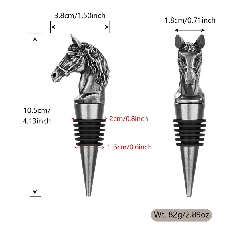 Reusable Horse Head Wine Stopper, Funny Bottle Stoppers for Wine Champagne, Bar Club Party Wine Accessory