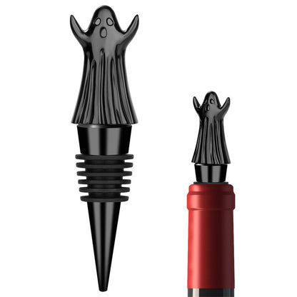 Ghost Wine Bottle Stopper,Spooky Themed Bottle Seal for Wine Lovers,Gothic Style Wine Preserver for Halloween & Parties