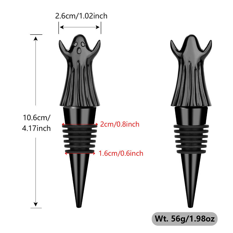 Ghost Wine Bottle Stopper,Spooky Themed Bottle Seal for Wine Lovers,Gothic Style Wine Preserver for Halloween & Parties
