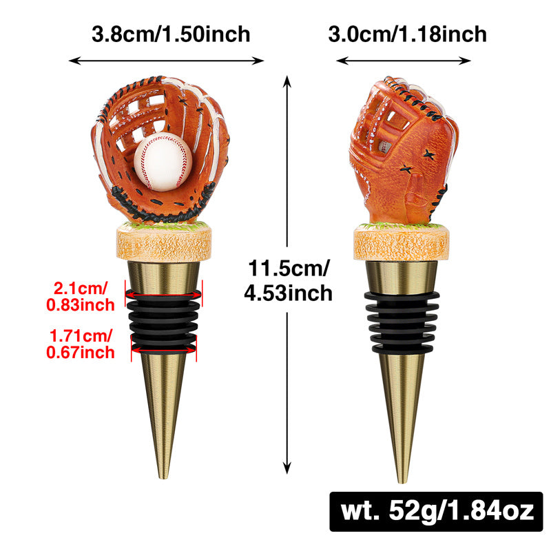 Novelty Sports Baseball Wine Bottle Stopper,Perfect Gift for Baseball Enthusiasts, Home Bar Accessory