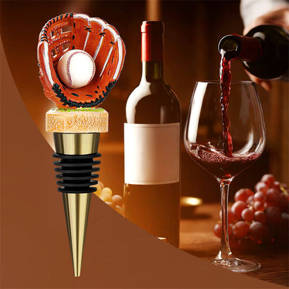 Novelty Sports Baseball Wine Bottle Stopper,Perfect Gift for Baseball Enthusiasts, Home Bar Accessory
