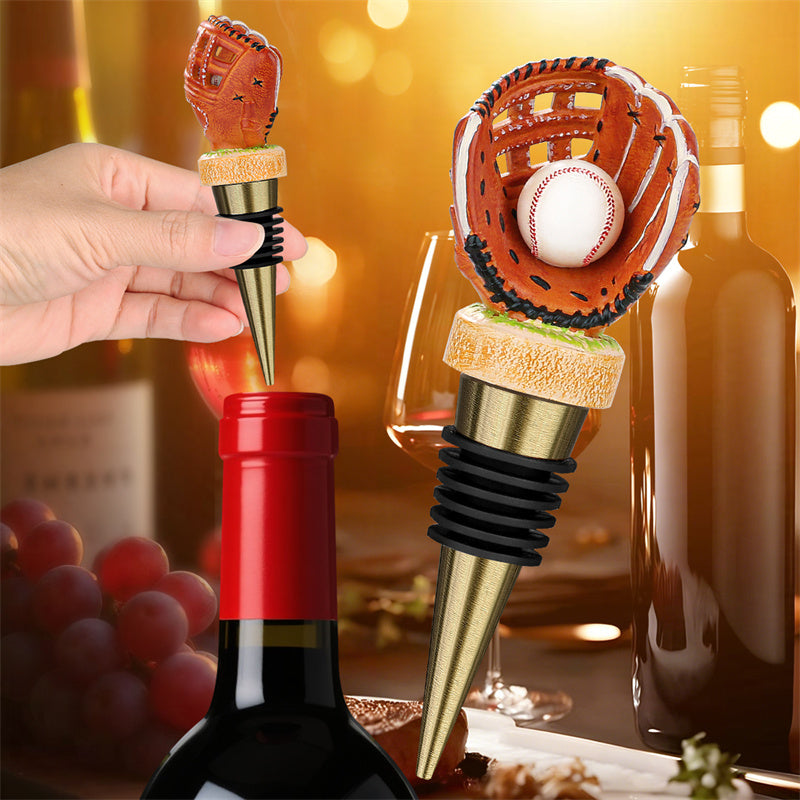 Novelty Sports Baseball Wine Bottle Stopper,Perfect Gift for Baseball Enthusiasts, Home Bar Accessory