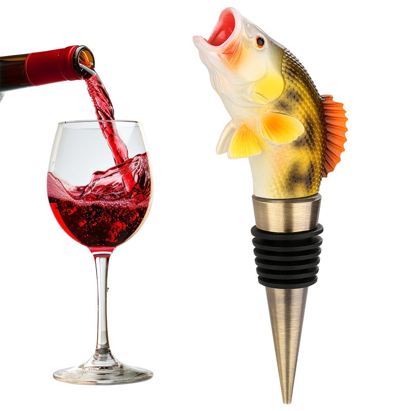 Creative Jumping Fish Wine Stopper, Decorative Bottle Plug for Wine/Beer/Champagne, Unique Gift for Fishing Enthusiasts, Bar Decor