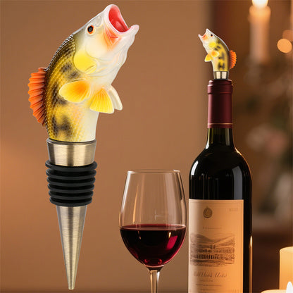 Creative Jumping Fish Wine Stopper, Decorative Bottle Plug for Wine/Beer/Champagne, Unique Gift for Fishing Enthusiasts, Bar Decor