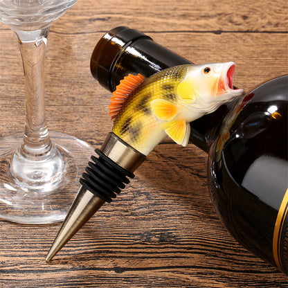 Creative Jumping Fish Wine Stopper, Decorative Bottle Plug for Wine/Beer/Champagne, Unique Gift for Fishing Enthusiasts, Bar Decor