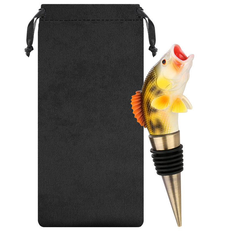 Creative Jumping Fish Wine Stopper, Decorative Bottle Plug for Wine/Beer/Champagne, Unique Gift for Fishing Enthusiasts, Bar Decor