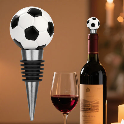 Soccer Ball Wine Bottle Stopper -Fun Barware Accessory for Football Enthusiasts