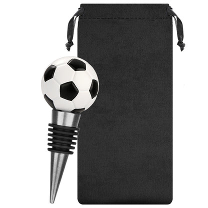 Soccer Ball Wine Bottle Stopper -Fun Barware Accessory for Football Enthusiasts