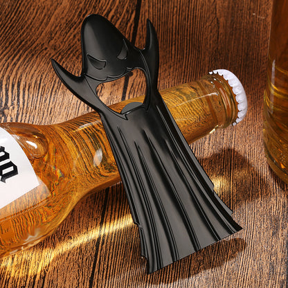 Halloween-themed ghost bottle opener, whimsical grinning design, great gift for horror fans