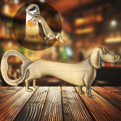 Dachshund Bottle Opener, Cute Dog Shaped Beer Opener, Unique Pet Lover Gift & Kitchen Bar Accessory