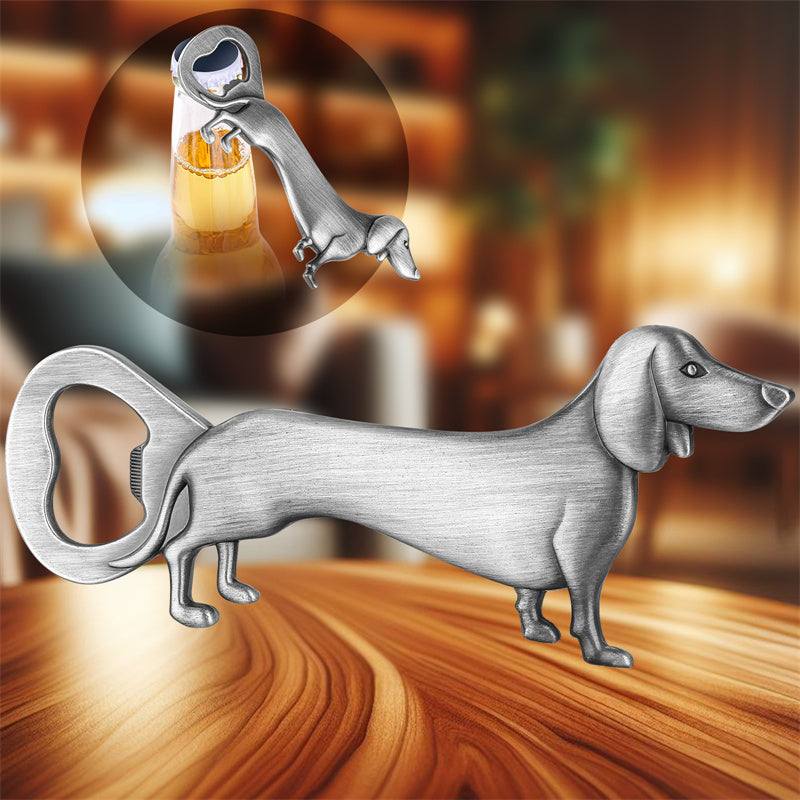 Dachshund Bottle Opener, Cute Dog Shaped Beer Opener, Unique Pet Lover Gift & Kitchen Bar Accessory