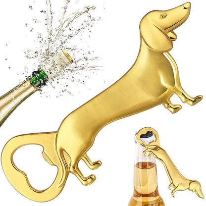 Dachshund Bottle Opener, Cute Dog Shaped Beer Opener, Unique Pet Lover Gift & Kitchen Bar Accessory