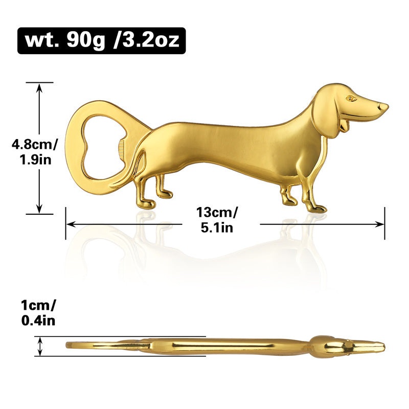Dachshund Bottle Opener, Cute Dog Shaped Beer Opener, Unique Pet Lover Gift & Kitchen Bar Accessory